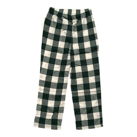 GAP Kid’s Flannel Plaid Pajama Bottoms in Hunter Green/Cream - Picture 2 of 2